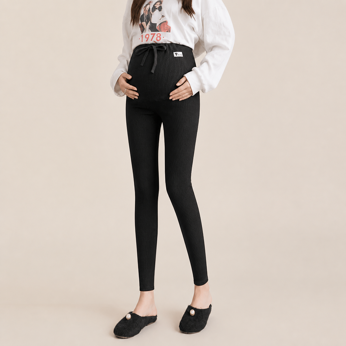 Wygodne Legginsy Ciążowe w Stylu Dresowym