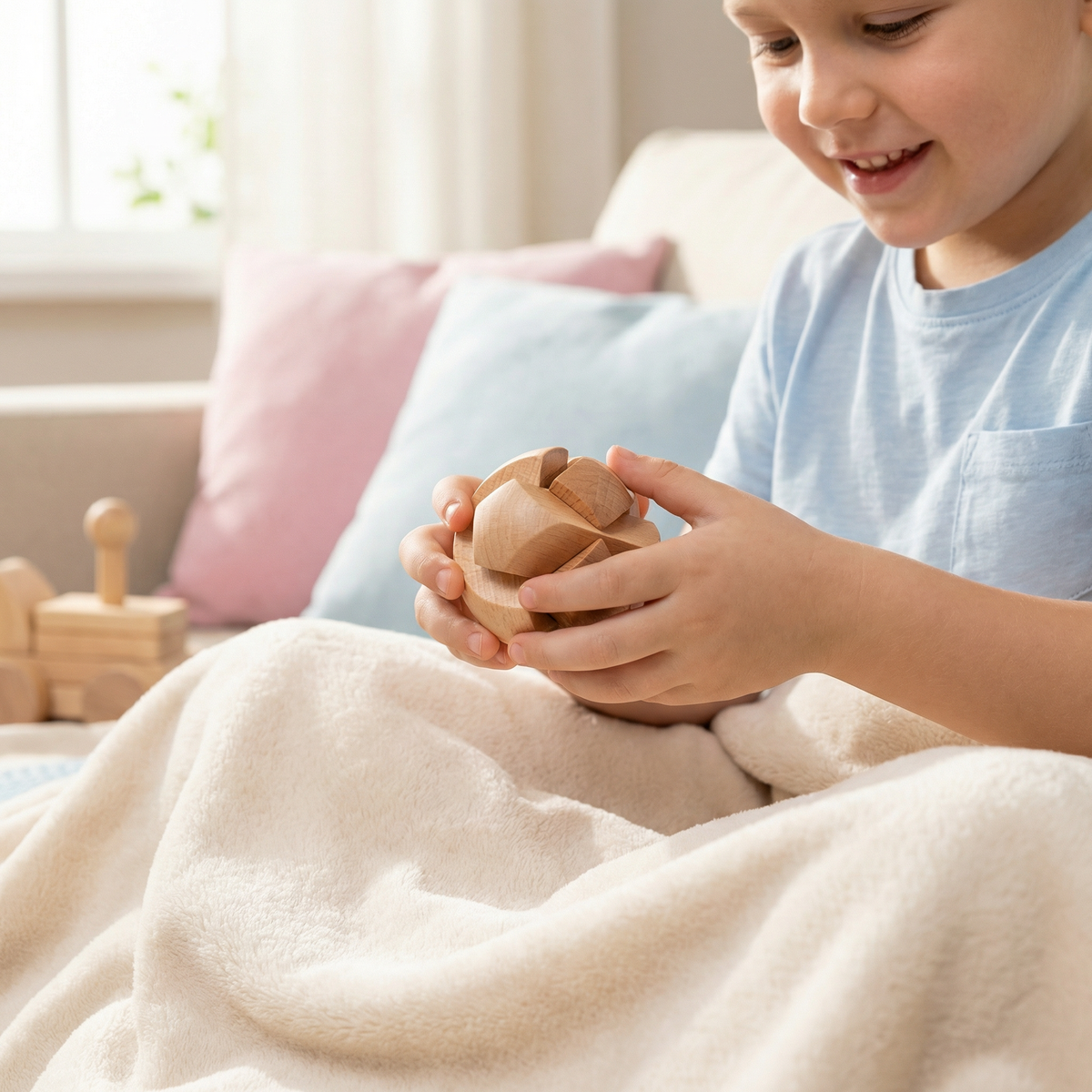 Montessori – drewniana łamigłówka logiczna 3D – zabawka do wczesnej nauki dla dzieci