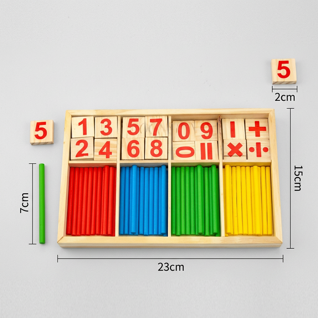 Patyczki matematyczne Montessori do nauki liczenia