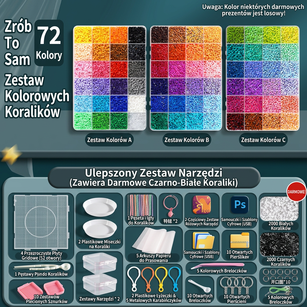 Zestaw koralików termicznych Premium z akcesoriami – kreatywny zestaw DIY