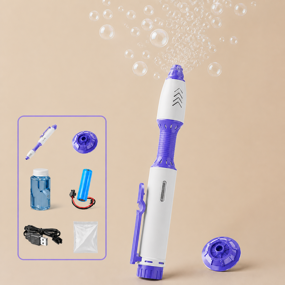 Magiczny pistolet do baniek w kształcie długopisu – automatyczna różdżka do baniek dla dzieci