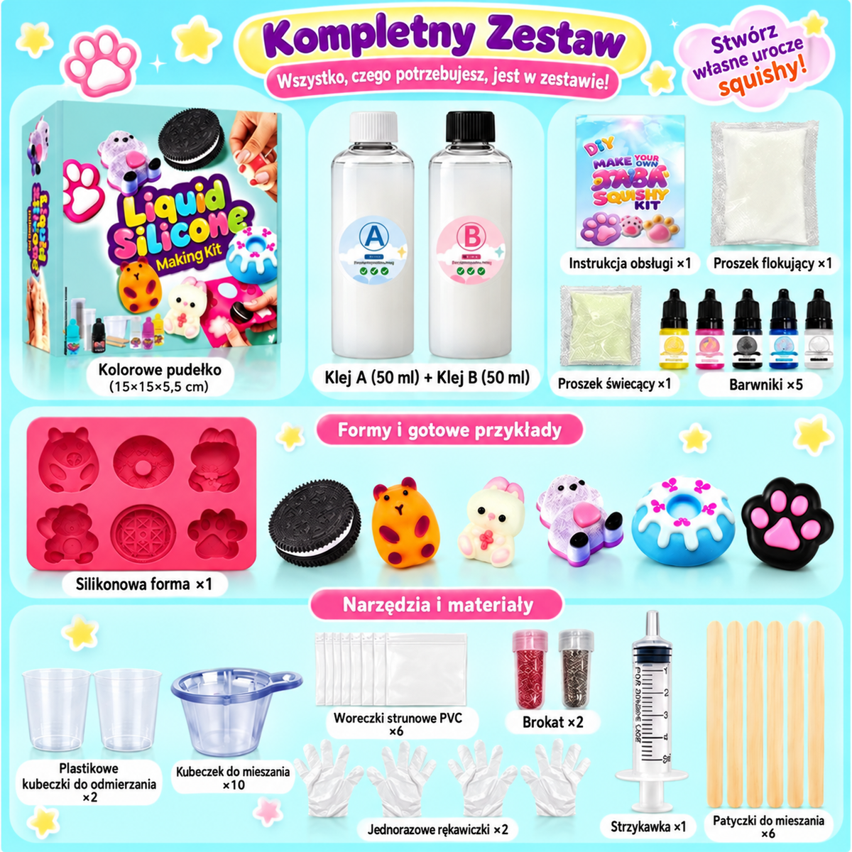 Zestaw do samodzielnego tworzenia zabawek Squishy dla dzieci