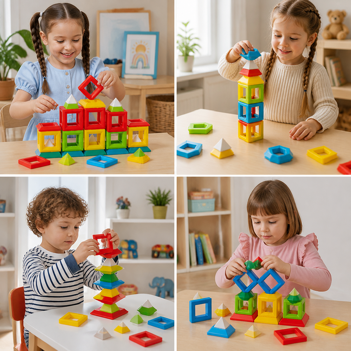 Montessori Piramida z Klocków Konstrukcyjnych