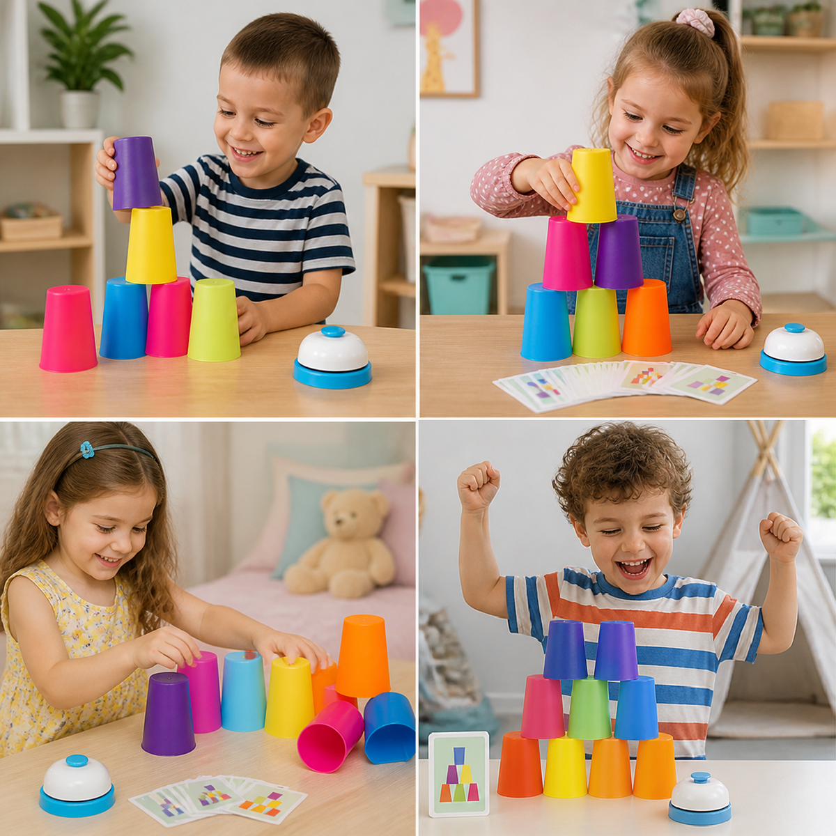 Montessori Gra w Układanie Kubeczków – Edukacyjna Zabawa dla Dzieci