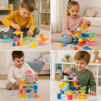 Montessori Gra w Układanie Dinozaurów – Edukacyjna Zabawa dla Dzieci