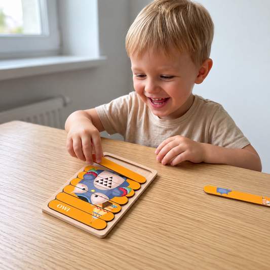 Drewniane puzzle Montessori