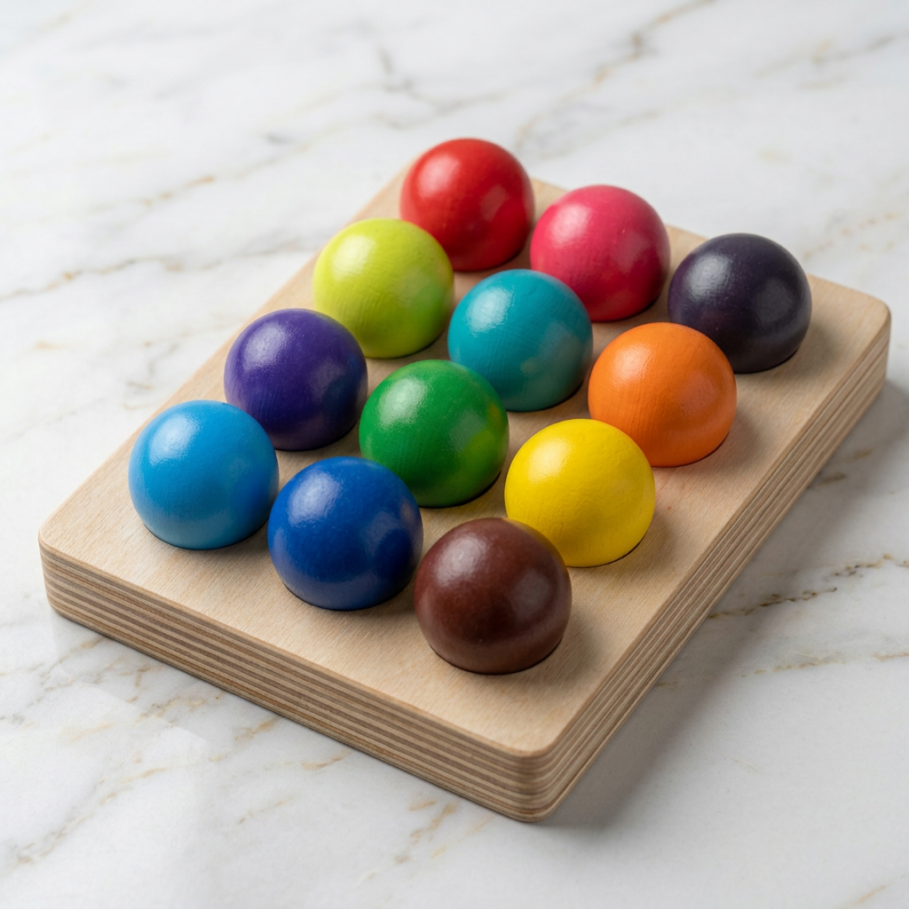 Kolorowe Drewniane Klocki Konstrukcyjne Montessori