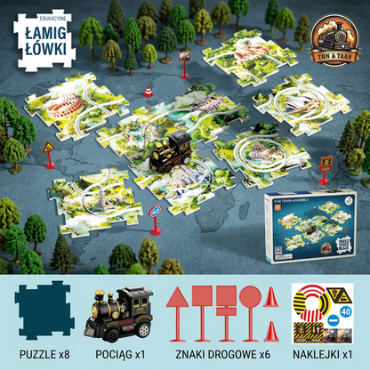 Świąteczny Pociąg Puzzle – Zestaw 4 Elementów