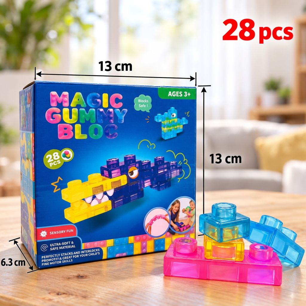 Bezpieczne i miękkie żelowe klocki Squishy dla dzieci