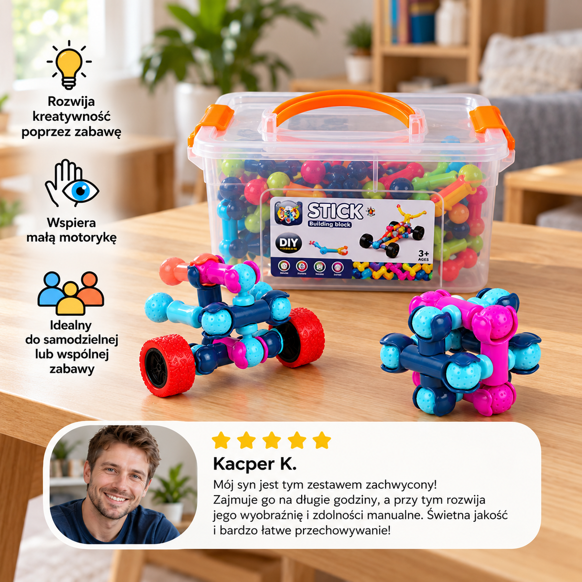 Edukacyjny zestaw konstrukcyjny DIY z ruchomymi elementami
