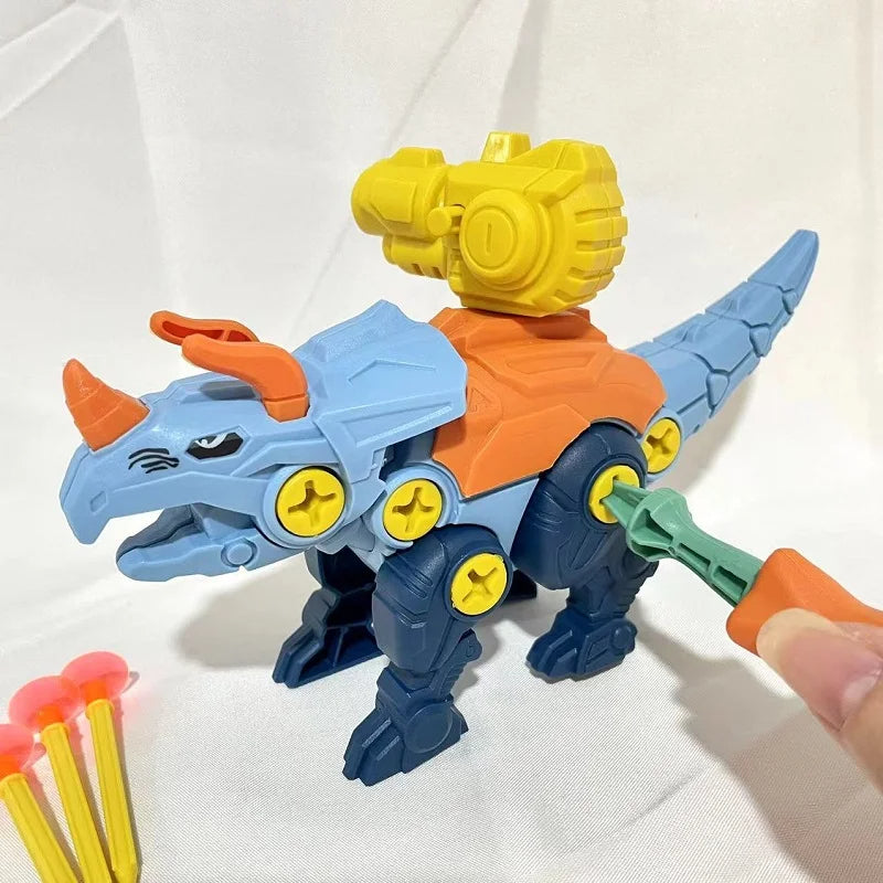 Zestaw dinozaura do skręcania z armatką na przyssawkę