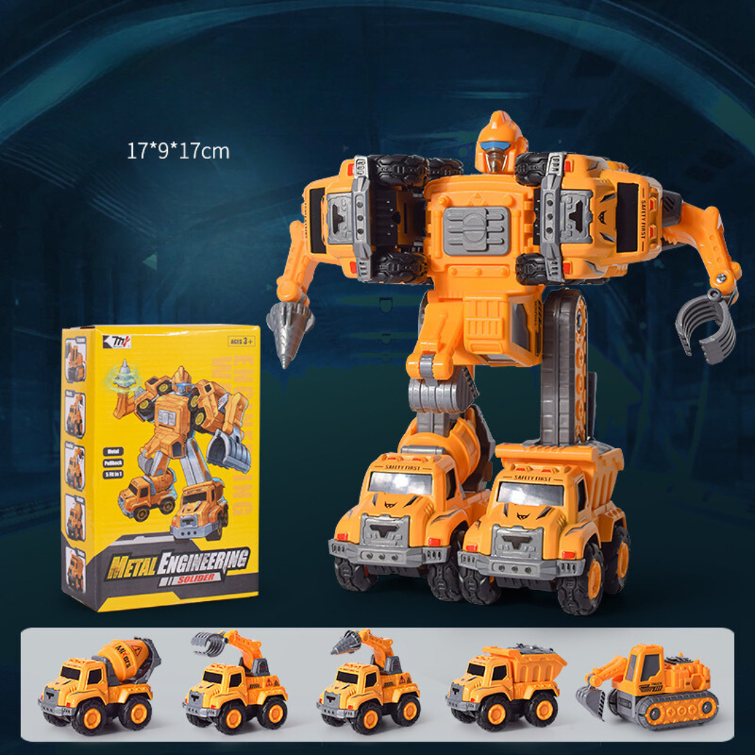 Zestaw 5 w 1 z transformującymi się samochodzikami