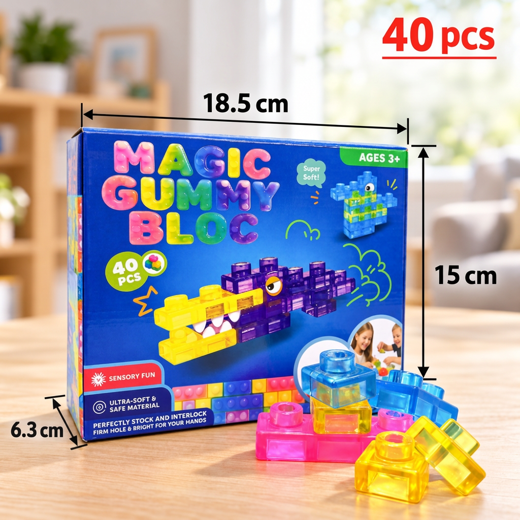 Bezpieczne i miękkie żelowe klocki Squishy dla dzieci