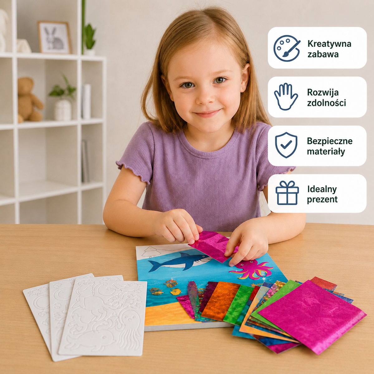 Zestaw do kreatywnego tworzenia z folii DIY – bez bałaganu, zwierzątka dla dzieci
