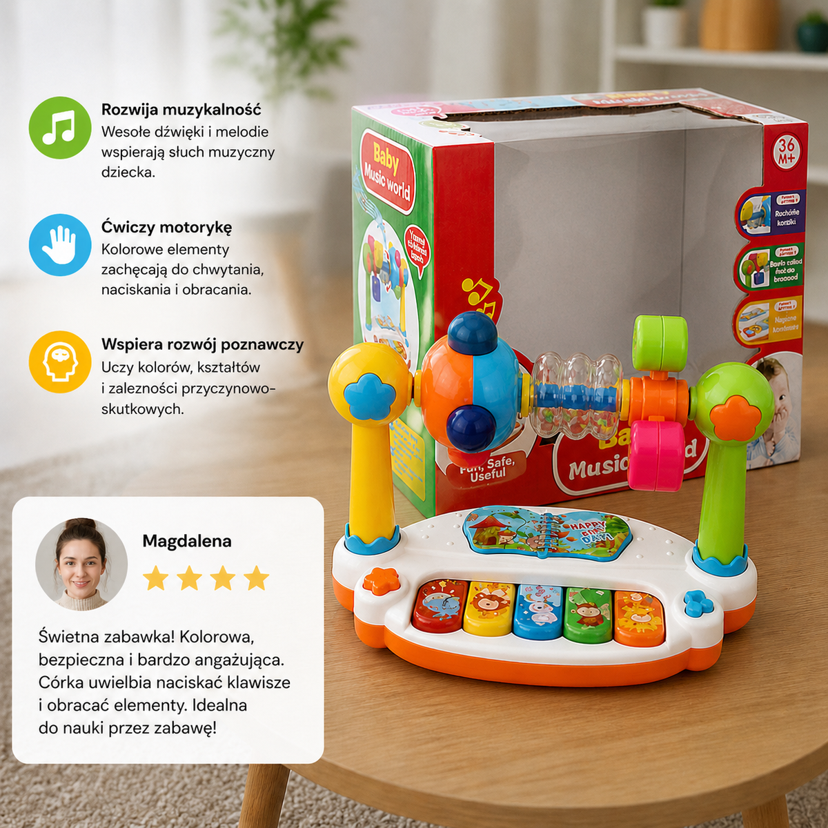 Muzyczna zabawka edukacyjna 5 w 1 dla niemowląt