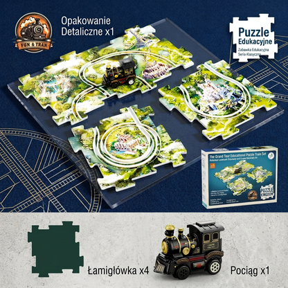 Świąteczny Pociąg Puzzle – Zestaw 4 Elementów