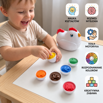 Montessori – kurczaczek do nauki kształtów i kolorów