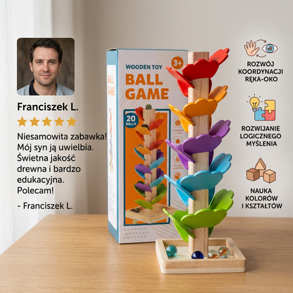 Tęczowa wieża Montessori z kulkami
