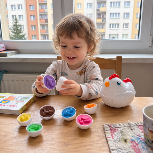 Montessori – kurczaczek do nauki kształtów i kolorów