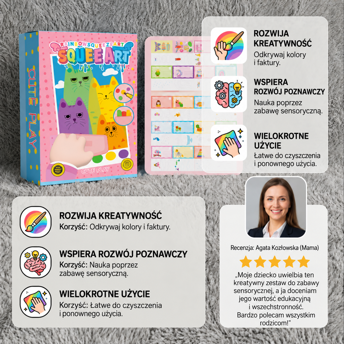Kreatywny tęczowy zestaw do malowania i wycierania