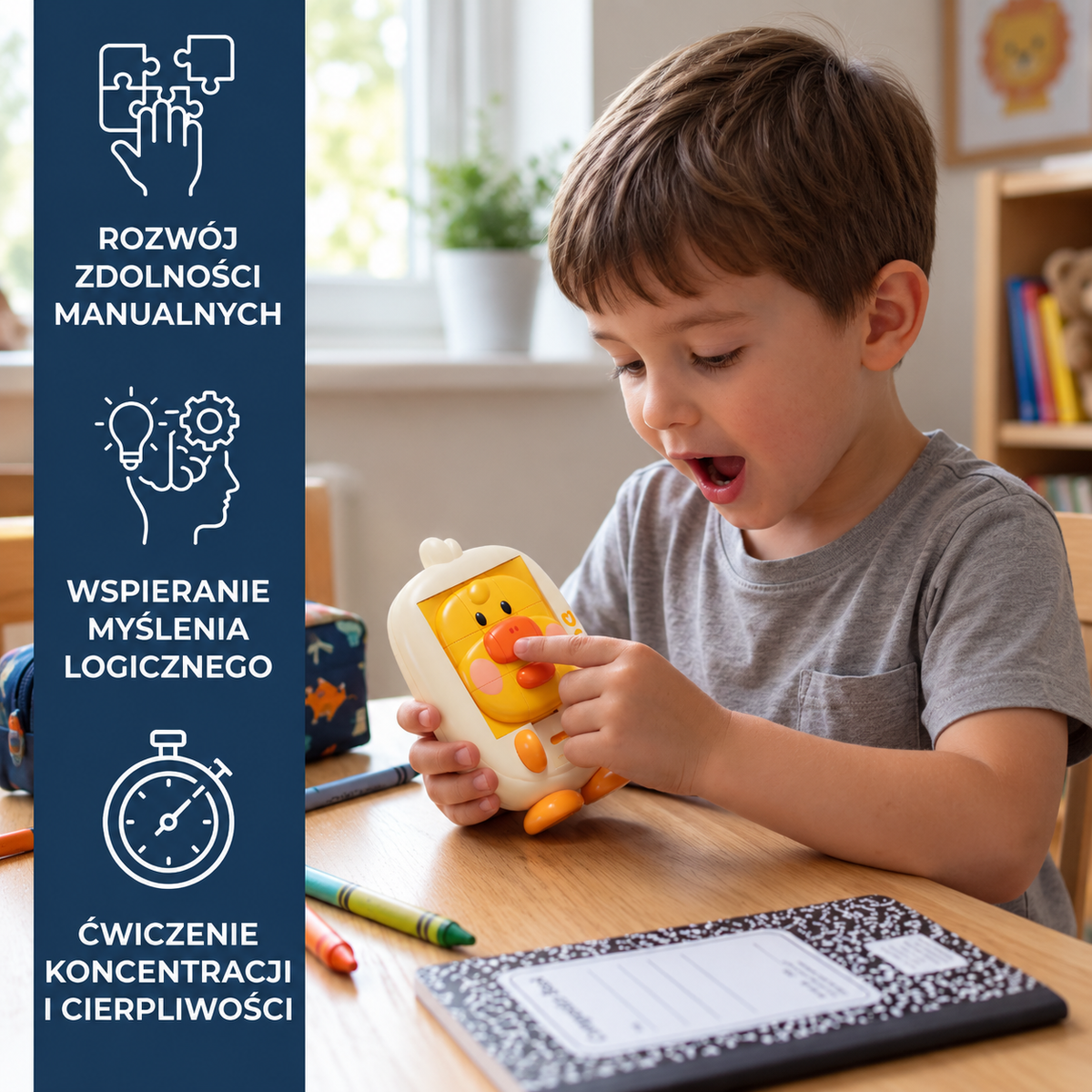 Edukacyjna przesuwana układanka ze zwierzętami