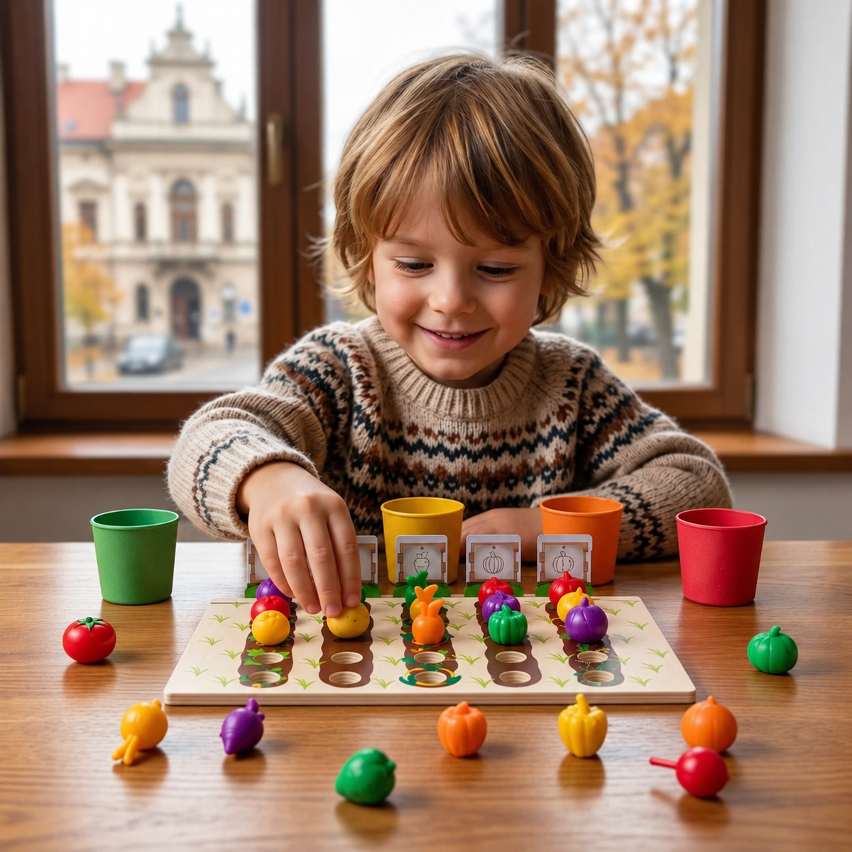 Montessori – edukacyjna gra „Farma” do nauki kolorów i liczb