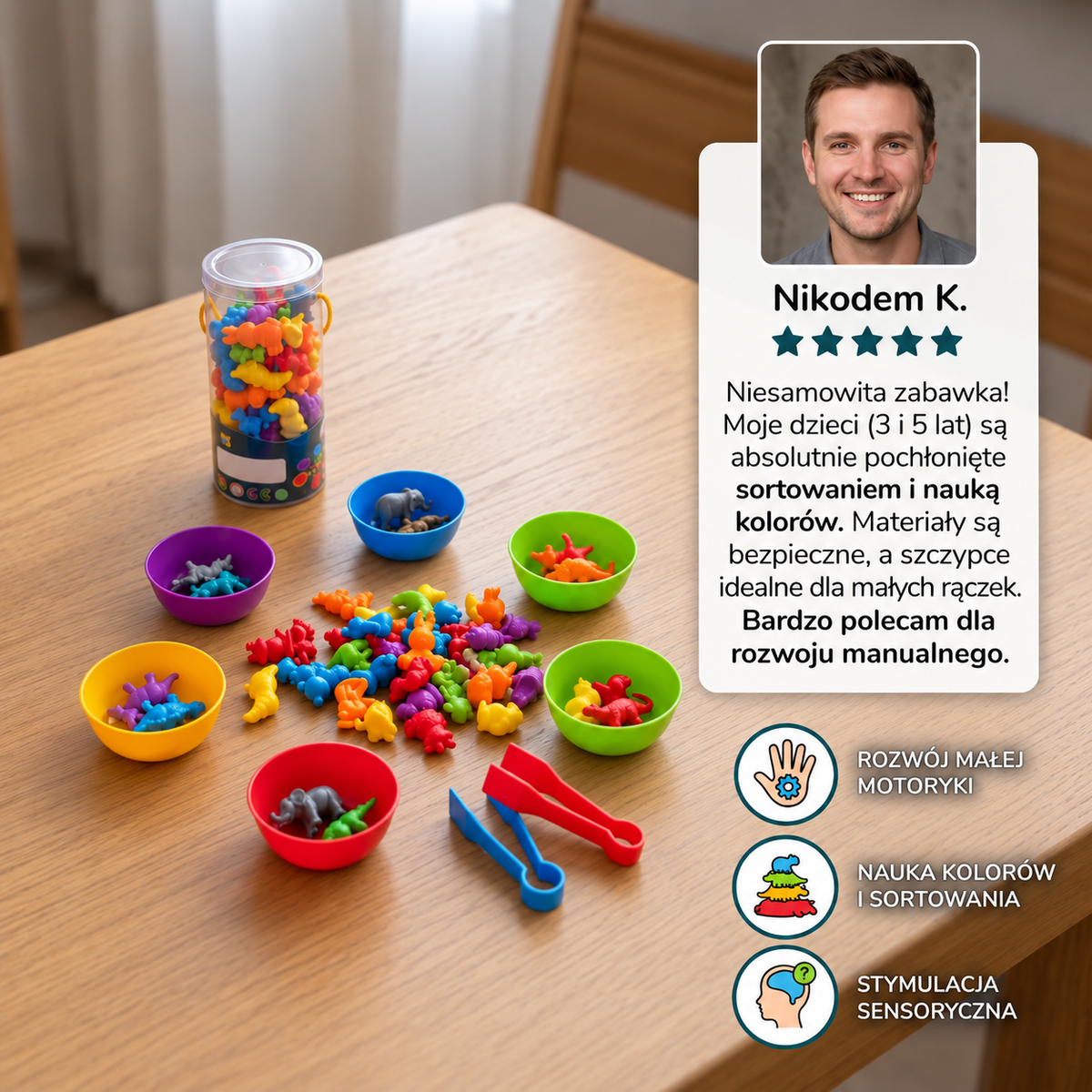 Sortowanie zwierząt – zestaw gry Montessori