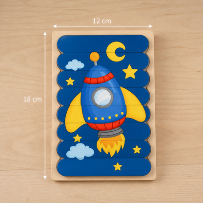 Drewniane puzzle Montessori