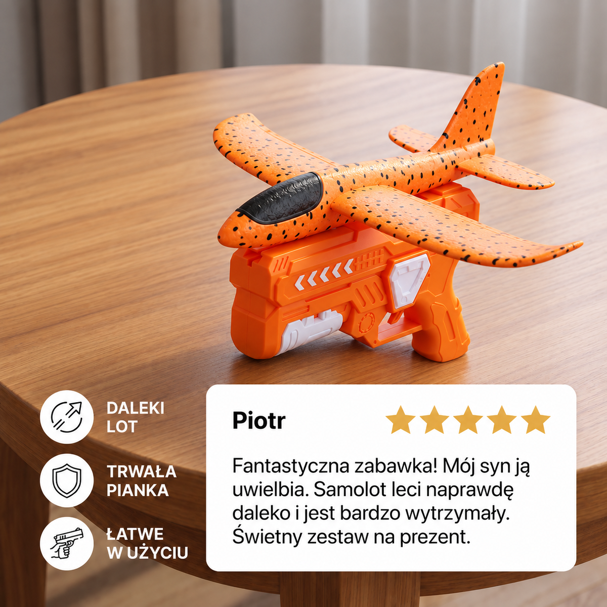 Zestaw z wyrzutnią piankowych samolotów szybowców