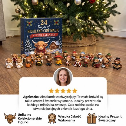 24-dniowy kalendarz adwentowy Highland Cow z kolekcjonerskimi minifigurkami