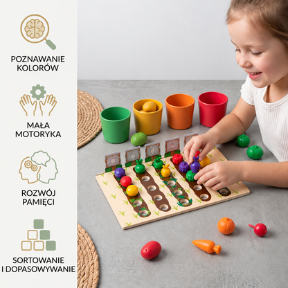 Montessori – edukacyjna gra „Farma” do nauki kolorów i liczb