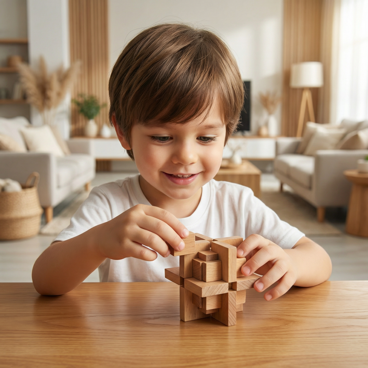 Montessori – drewniana łamigłówka logiczna 3D – zabawka do wczesnej nauki dla dzieci