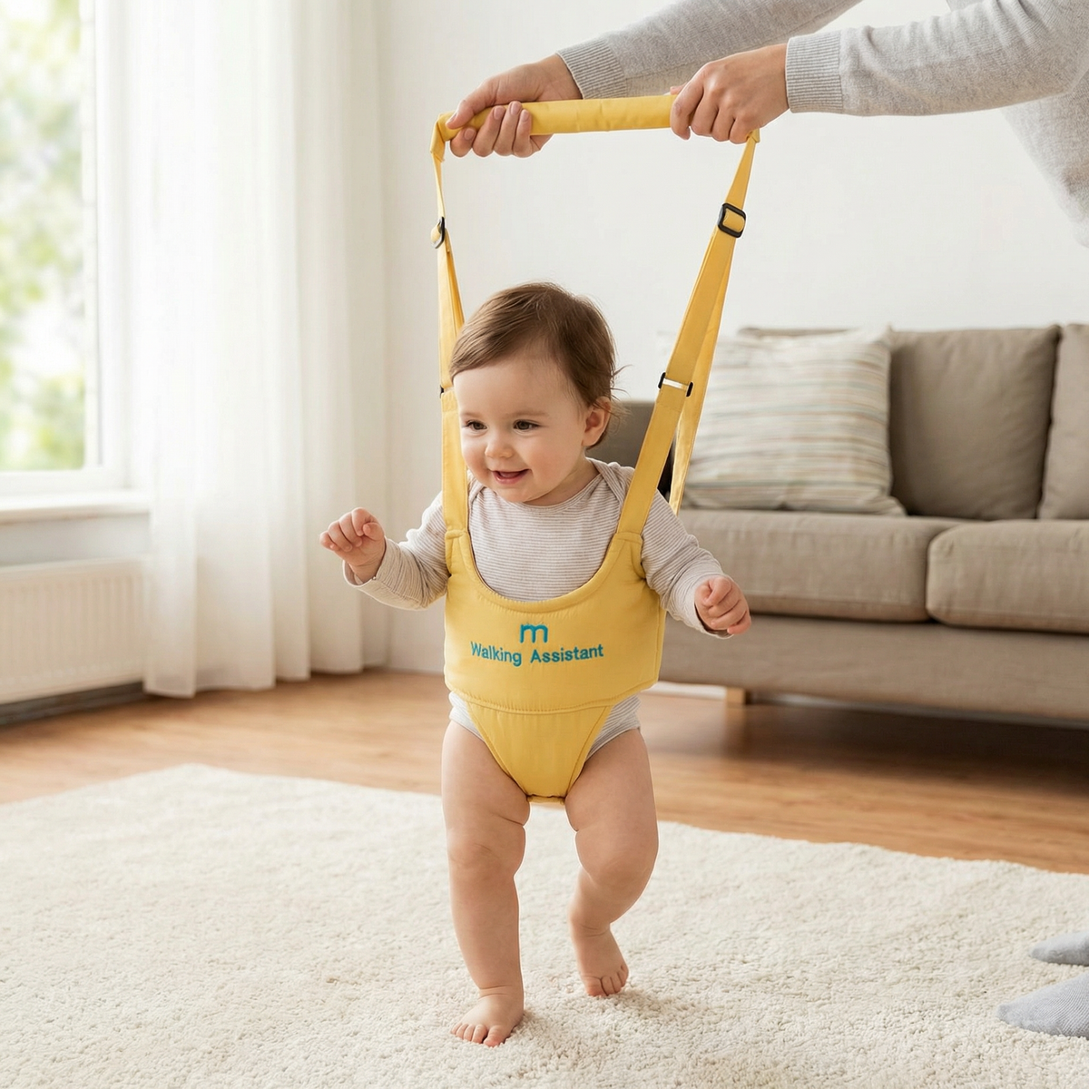 Regulowane szelki do nauki chodzenia dla dziecka z paskiem bezpieczeństwa