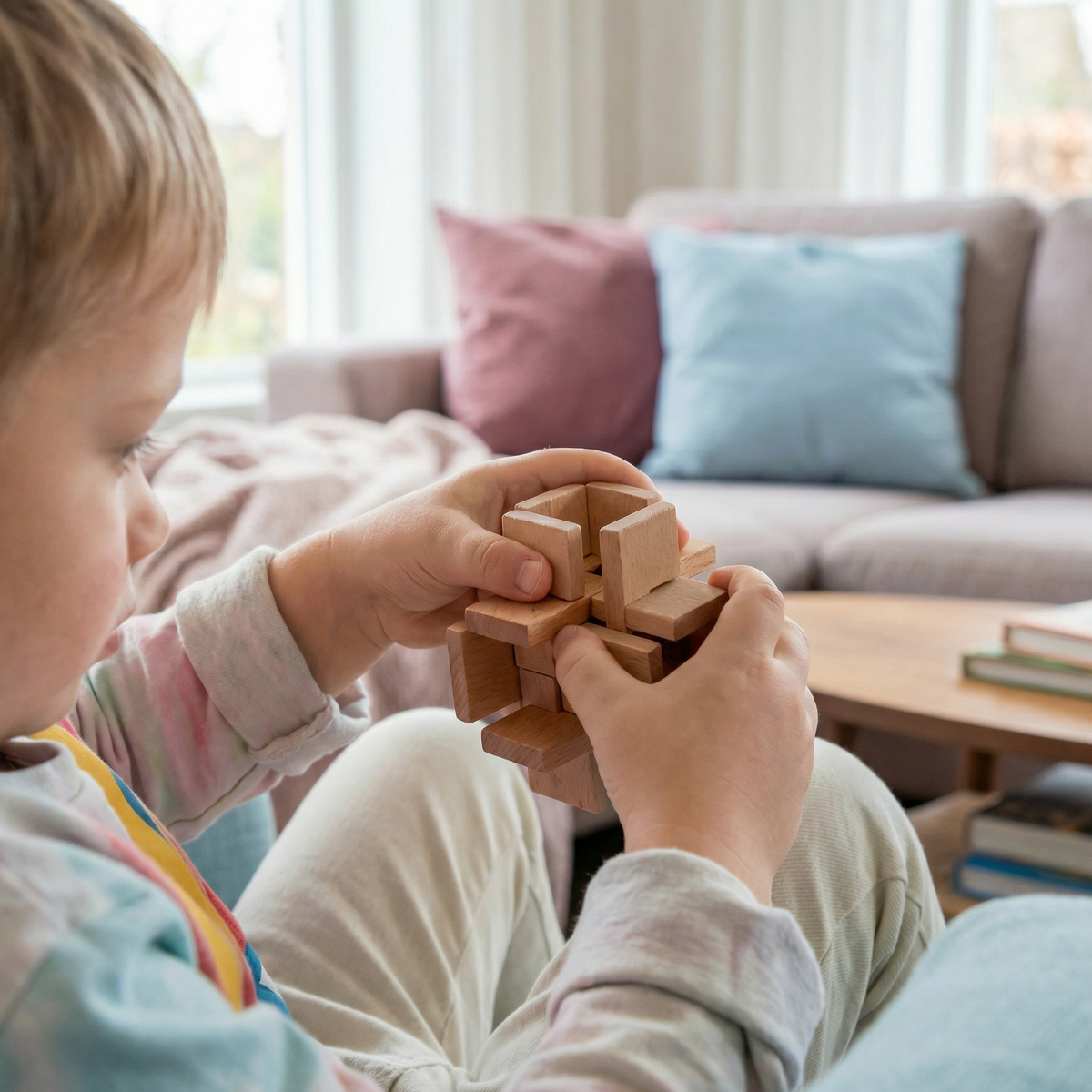 Montessori – drewniana łamigłówka logiczna 3D – zabawka do wczesnej nauki dla dzieci