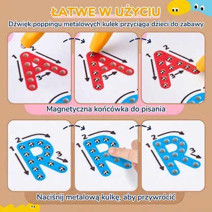 Magnetyczna tablica 2 w 1 do nauki pisania wielkich i małych liter dla dzieci