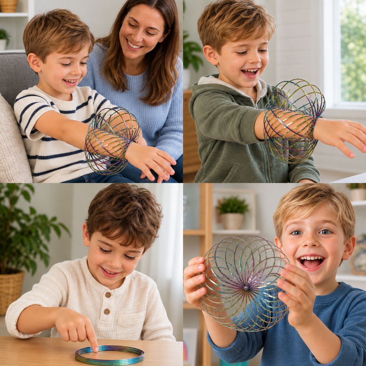 Geometryczna zabawka antystresowa Fidget na sprężynie – sensoryczna rzeźba relaksacyjna