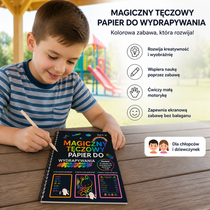 Magiczny tęczowy papier do wydrapywania
