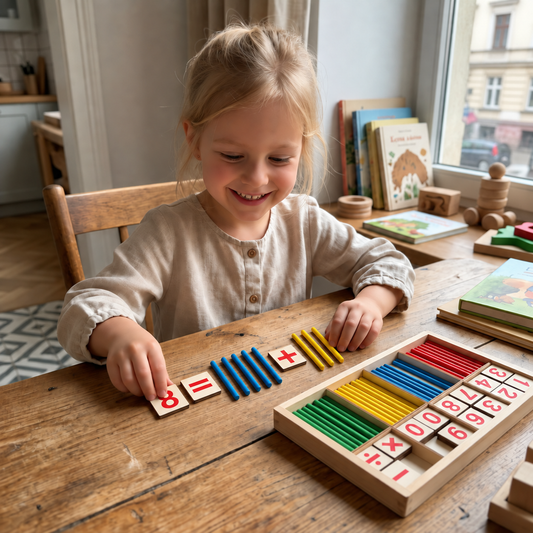Patyczki matematyczne Montessori do nauki liczenia