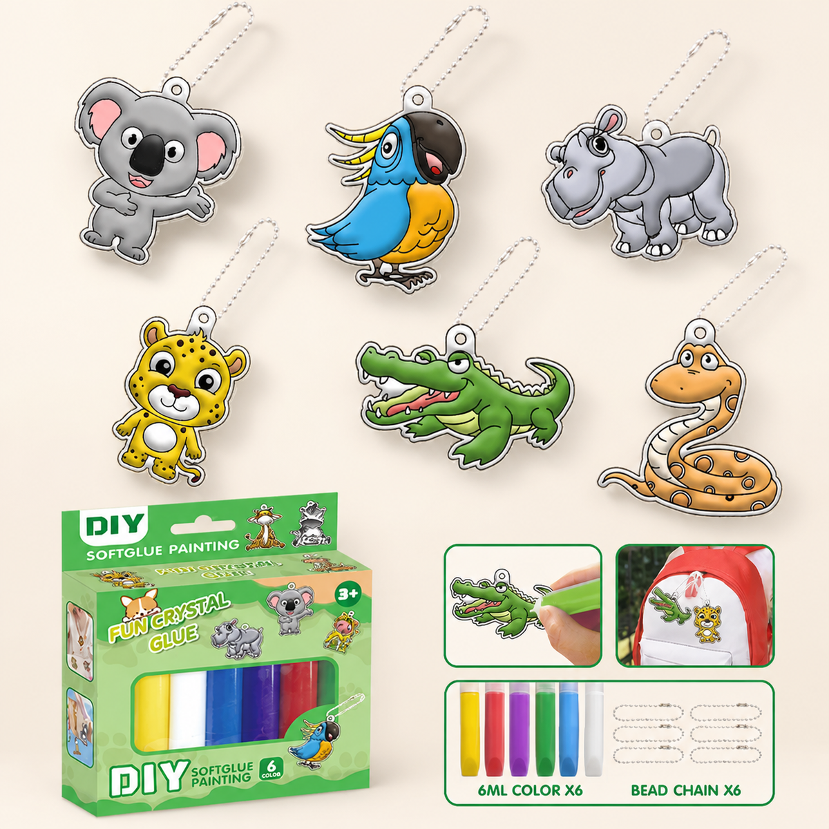 Świąteczny zestaw DIY dla dzieci do tworzenia ozdób z malowaniem klejem bez pieczenia