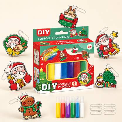 Świąteczny zestaw DIY dla dzieci do tworzenia ozdób z malowaniem klejem bez pieczenia
