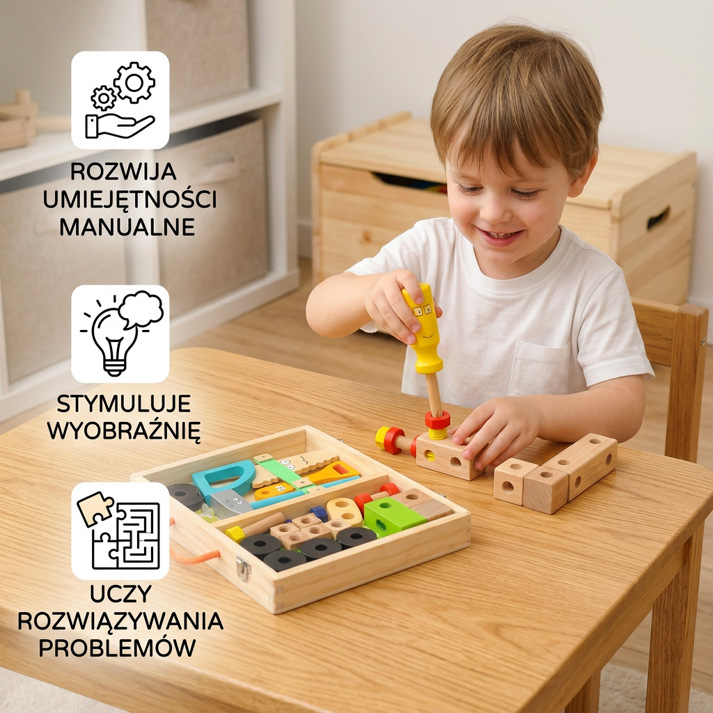 WoodyBox – Drewniana skrzynka narzędziowa Montessori