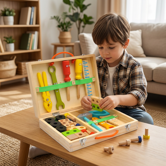 WoodyBox – Drewniana skrzynka narzędziowa Montessori