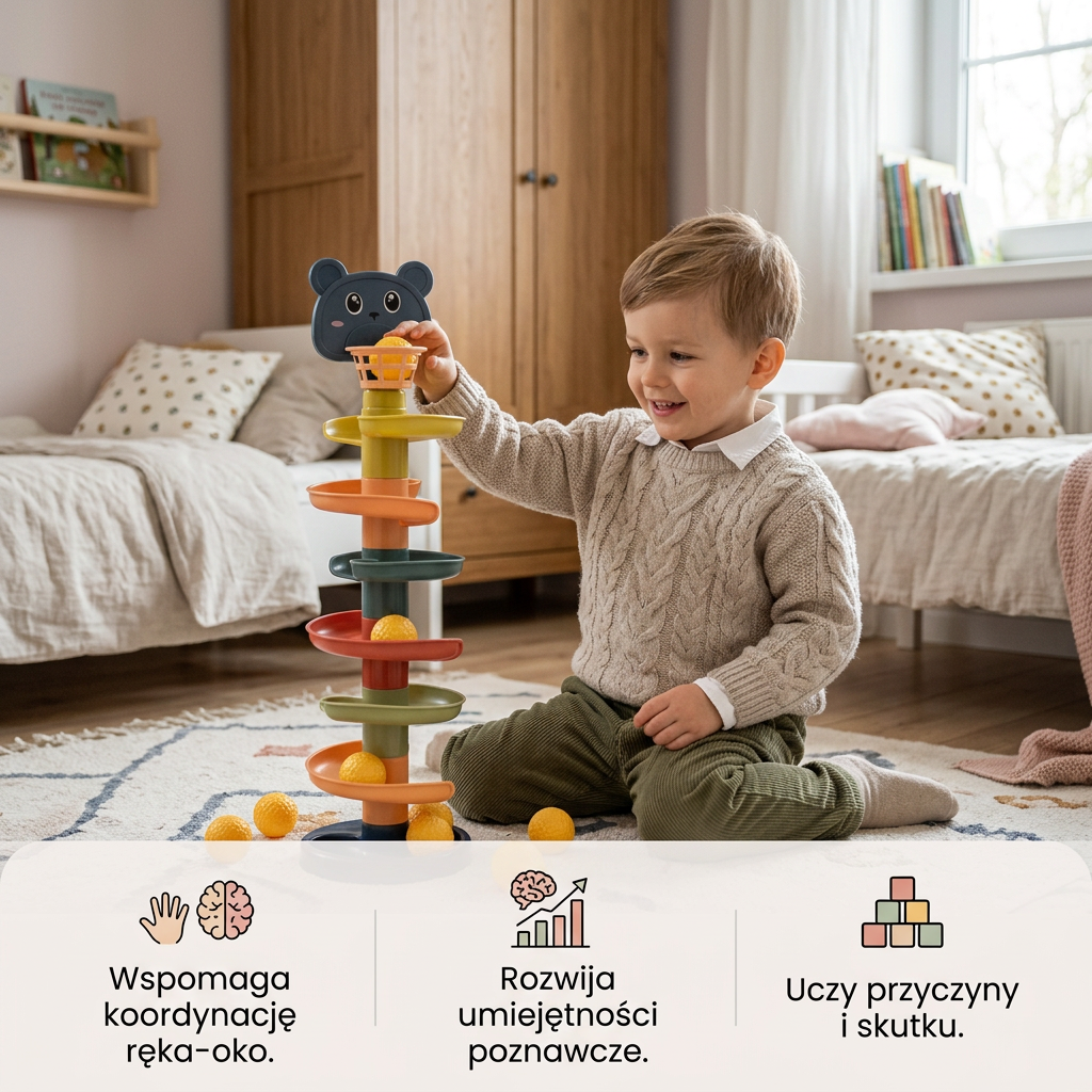Wieża Montessori z kulkami dla dzieci