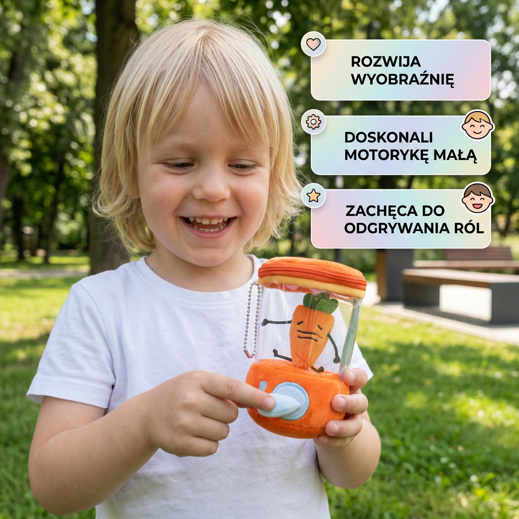 Zabawna pluszowa marchewka interaktywna dla dzieci