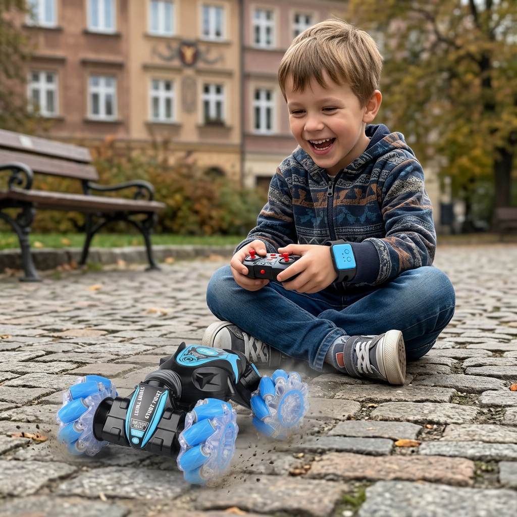 Samochód kaskaderski 2 w 1 sterowany gestami i pilotem