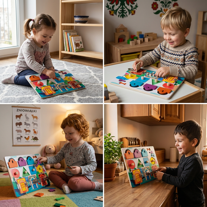 Tablica manipulacyjna Montessori – edukacyjna zabawka z kluczykami i zamkami dla dzieci