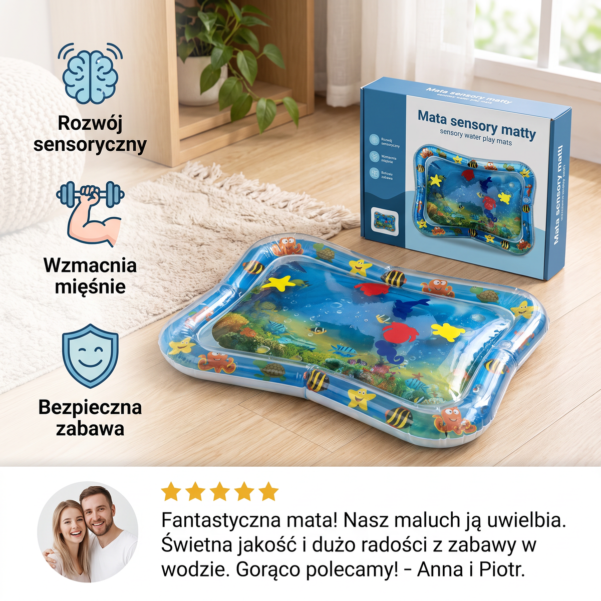 Sensoryczna mata wodna dla dzieci