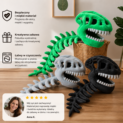 Zabawny pluszowy kostium szkieletu dinozaura