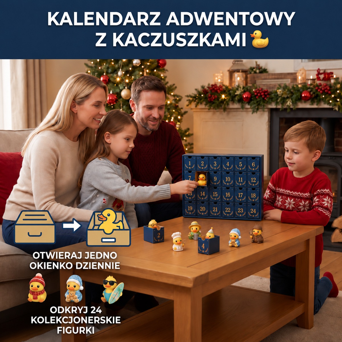 24-dniowy kalendarz adwentowy z magicznymi kaczuszkami i kolekcjonerskimi minifigurkami