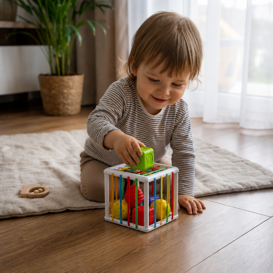 Pudełko Montessori do sortowania kształtów – gra rozwijająca motorykę